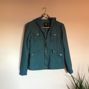 Teal fleece lined-jacket